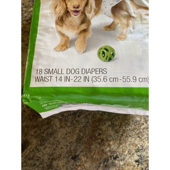 Disposable Dog Diapers Sz S 10-35lbs 14-22in Waist 18 Count Wetness Indicator - Picture 6 of 6